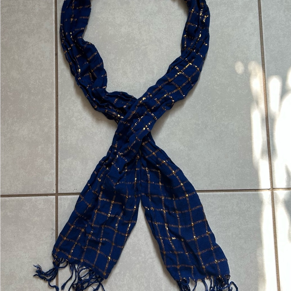 Jonas Brothers Blue and Gold Checkered Scarf